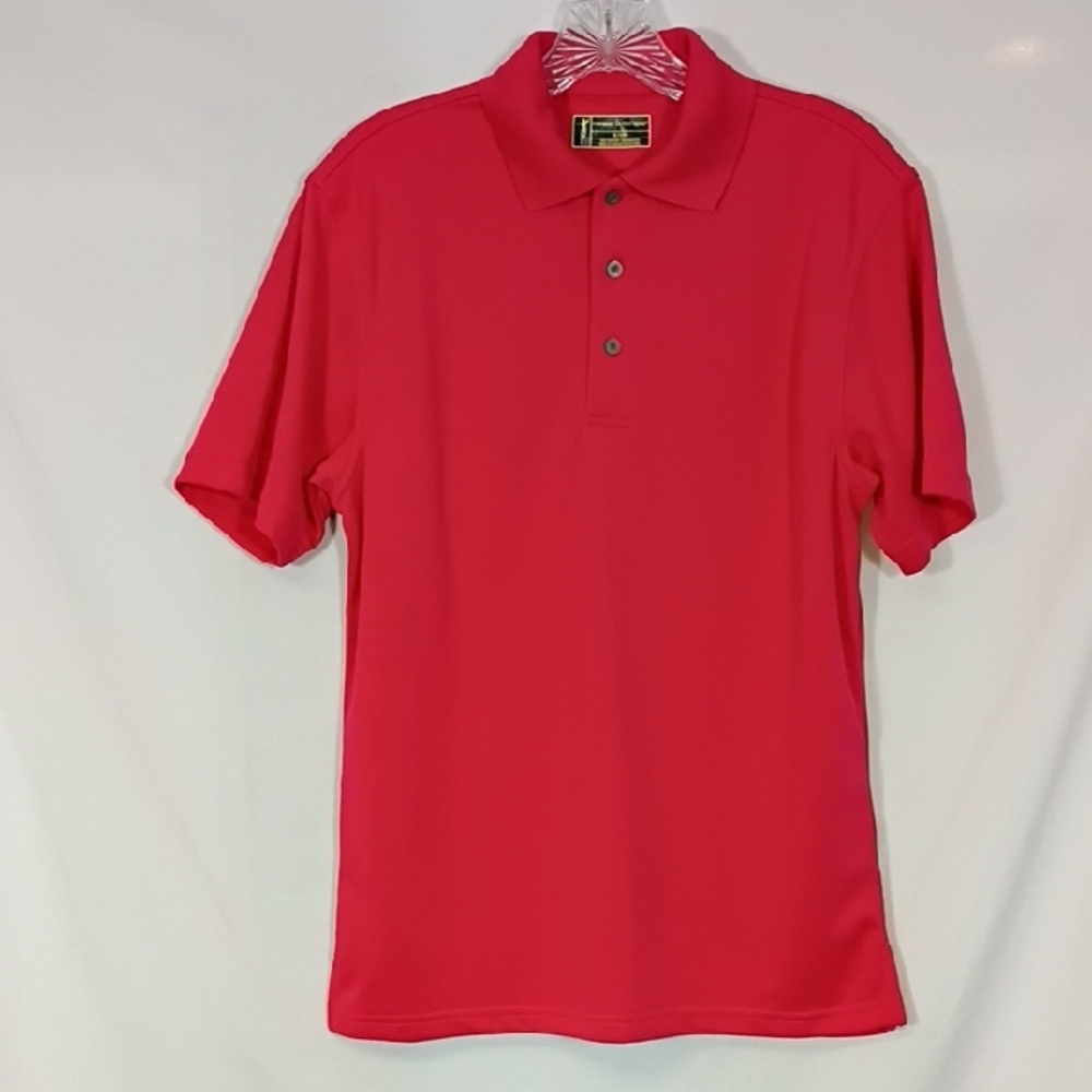 EUC Fairway Outfitters Polo Mens Size Small Pink Short Sleeve 100% Polyester